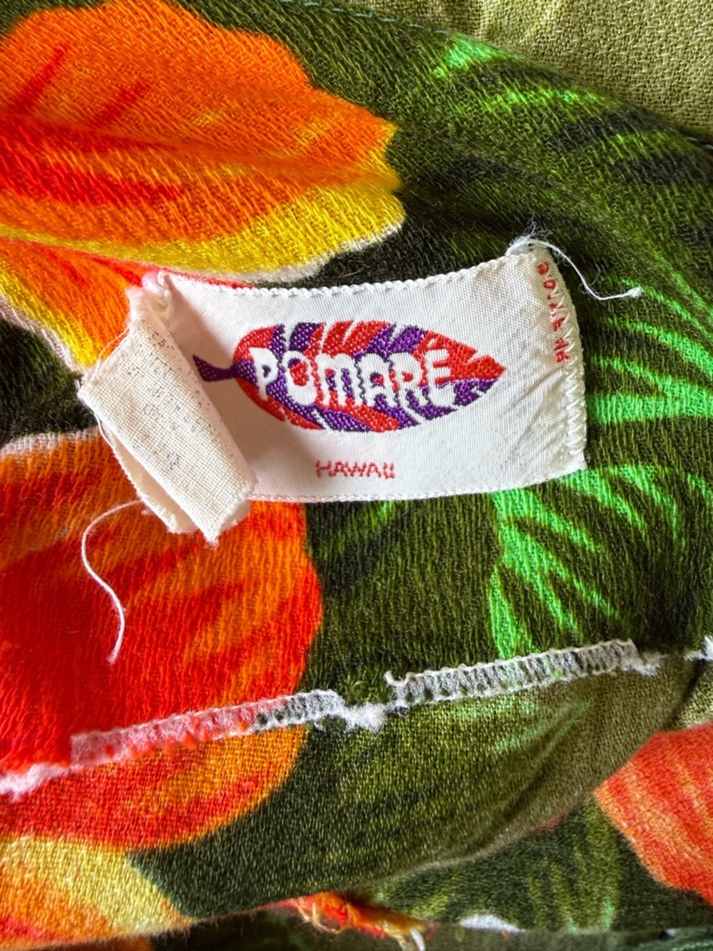 Vintage Pomare 60s Hawaiian Dress Size 14 Retro Aloha Floral Hibiscus - Picture 2 of 9